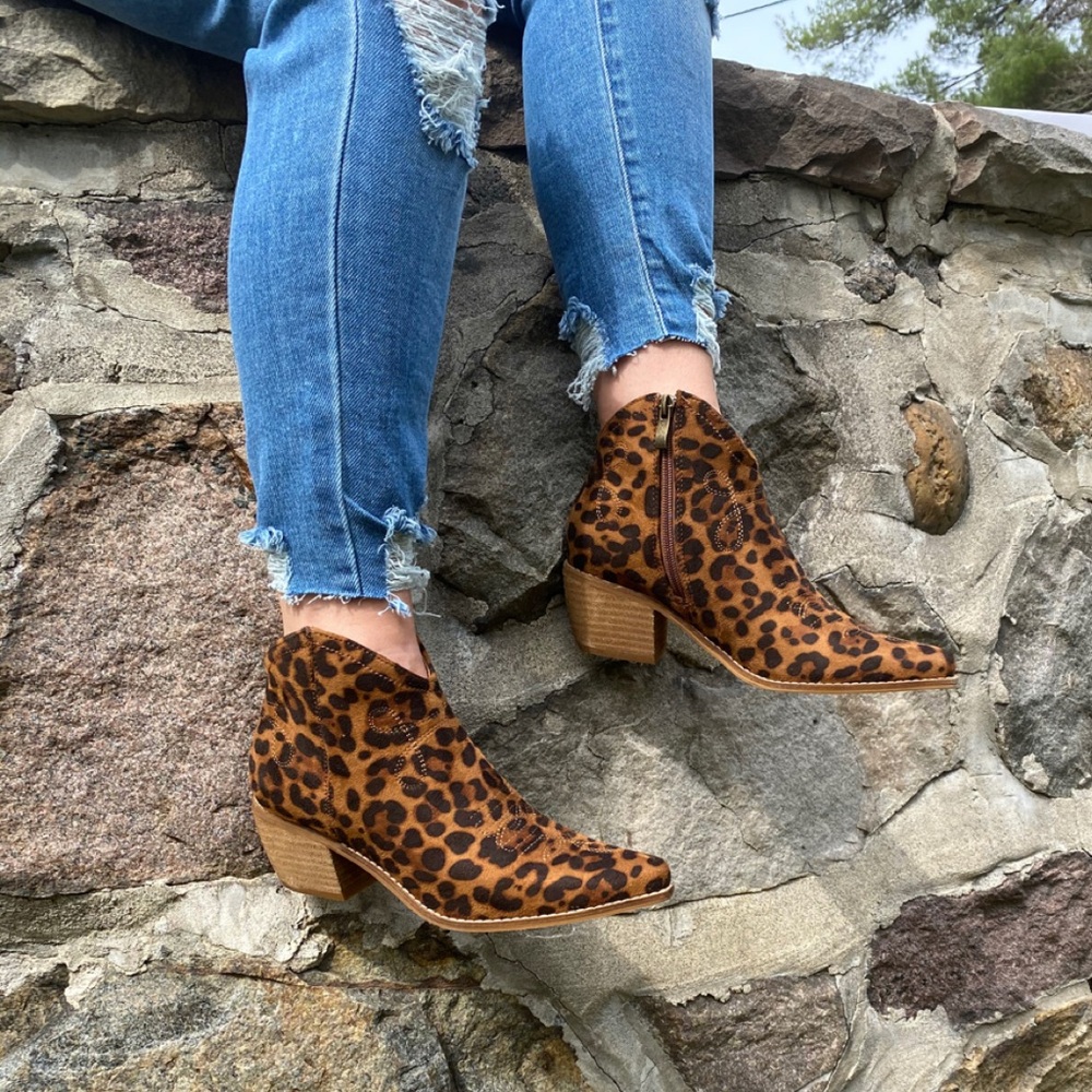Leopard Ankle Boots - Picture 2 of 3